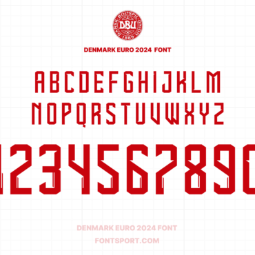 Denmark Euro 2024 Font Jersey Football
