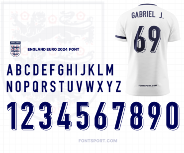 England Euro 2024 Font Jersey Football Mockup