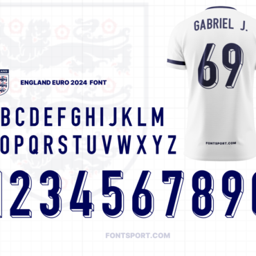 England Euro 2024 Font Jersey Football Mockup