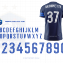 France Euro 2020 Font Jersey Football Mockup