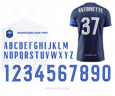 France Euro 2020 Font Jersey Football Mockup