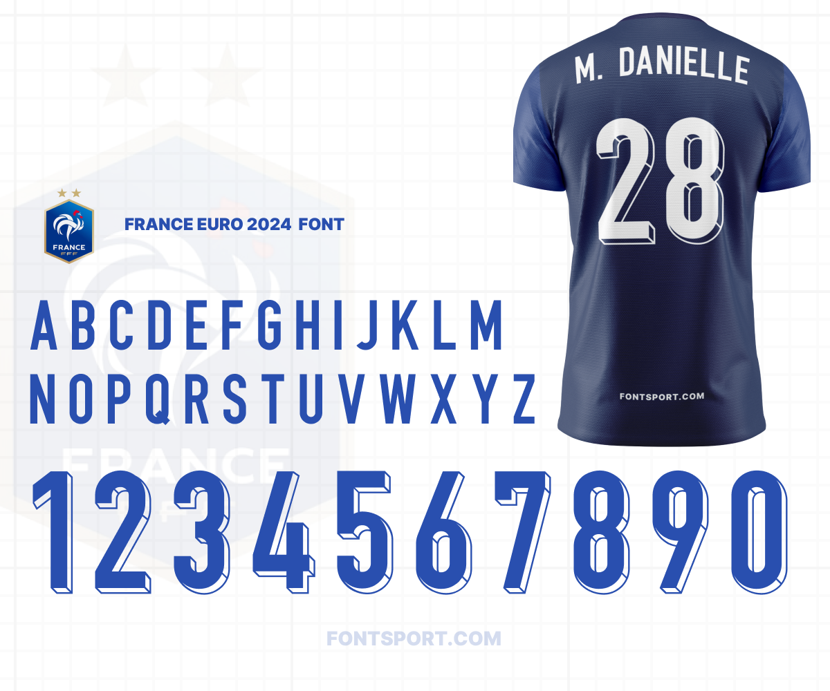 France Euro 2024 Font Jersey Football Mockup