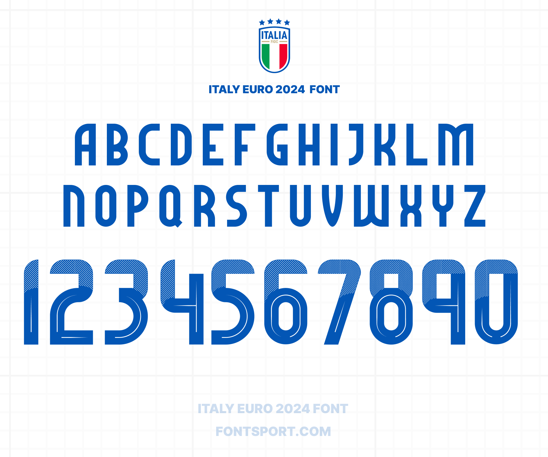 Italy Euro 2024 Font Jersey Football