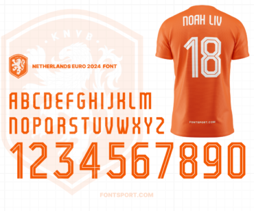 Netherlands Euro 2024 Font Jersey Football Mockup