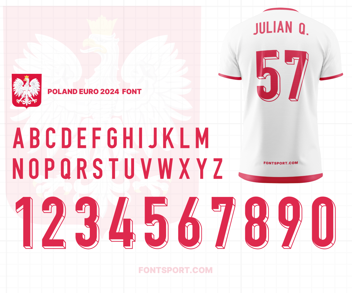 Poland Euro 2024 Font Jersey Football Mockup