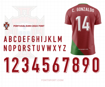 Portugal Euro 2024 Font Jersey Football Mockup