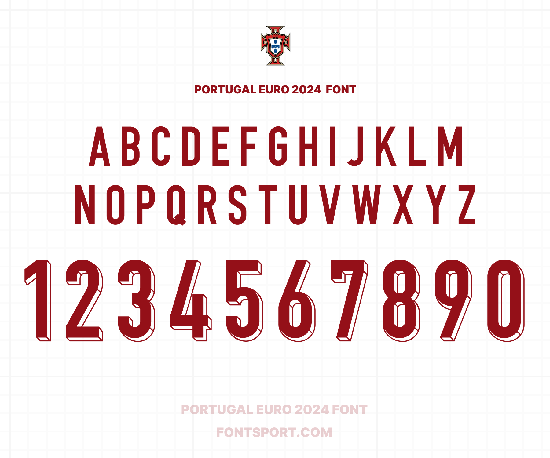 PORTUGAL EURO 2024 FONT Download high quality font with OTF TTF and Vector format for football sport and jersey