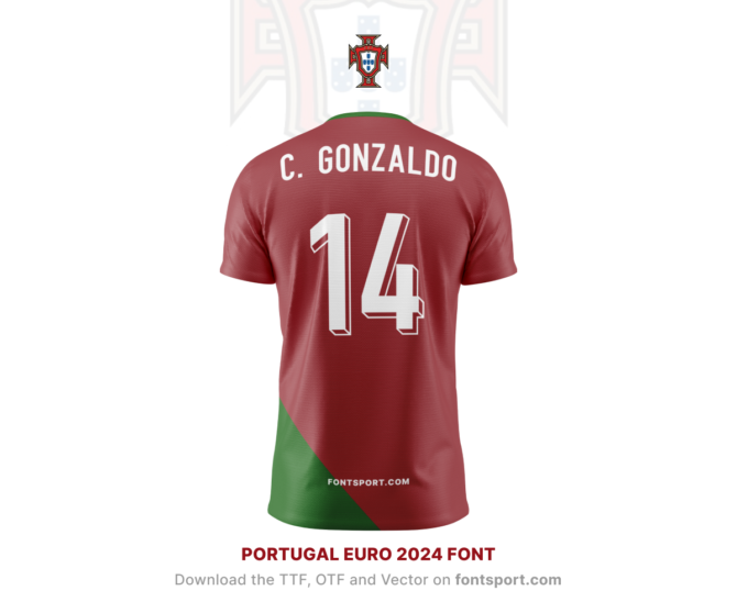 Portugal Euro 2024 Font Jersey Mockup