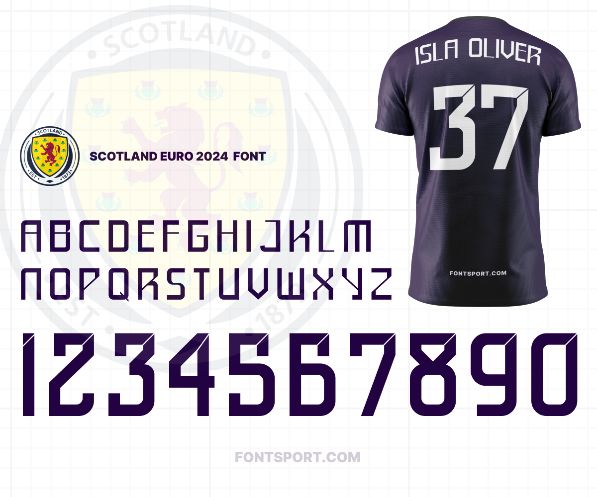 Scotland Euro 2024 Font Jersey Football Mockup