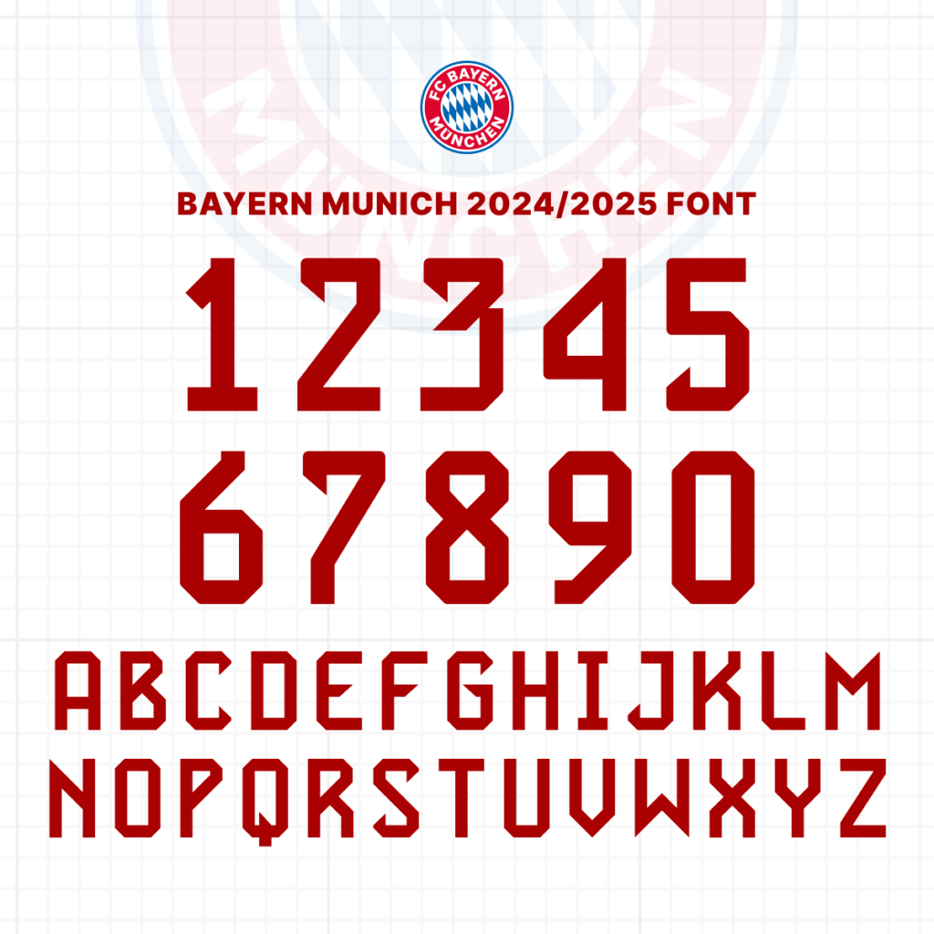 BAYERN MUNICH 2024/2025 FONT High Quality Font Jersey
