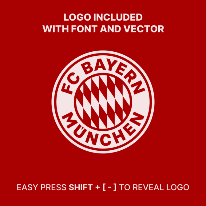 Font Bayern Munich 2024/2025 Bundesliga for Football, Jersey any Sport