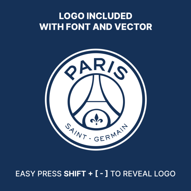 Font PSG 2024/2025 Ligue 1 for Football, Jersey and Sport