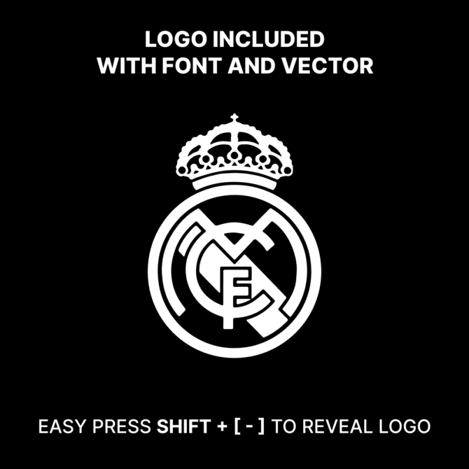 Font Real Madrid 2024/2025 La Liga for Football, Jersey any Sport