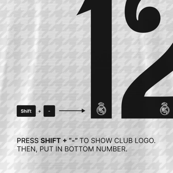 Real Madrid 2024 2025 font Download for Football Jerseys, Poster - Uppercase Letters and Numbers, Inspired by Official La Liga Kit Design