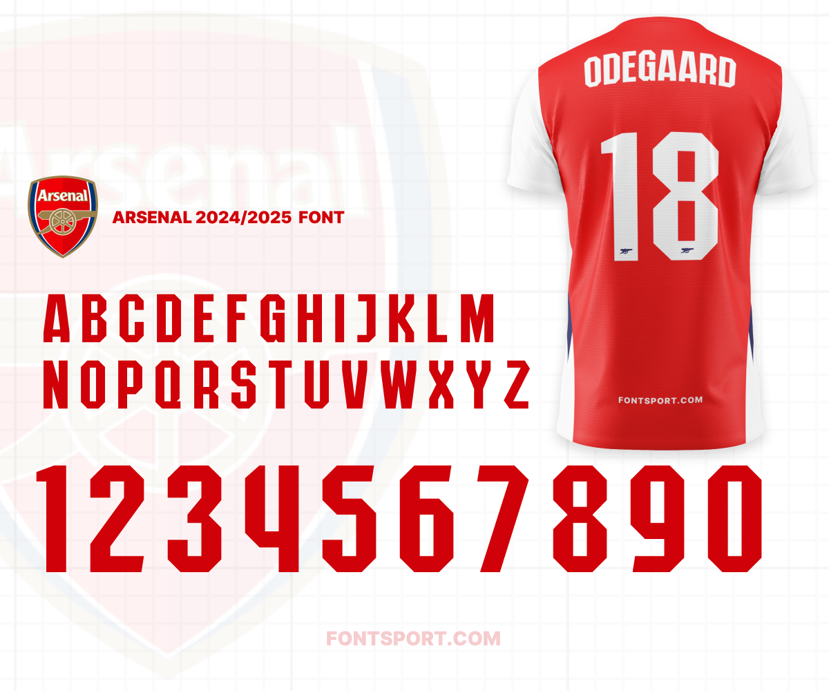 ARSENAL 2024/2025 FONT PREMIER LEAGUE - High Quality Font