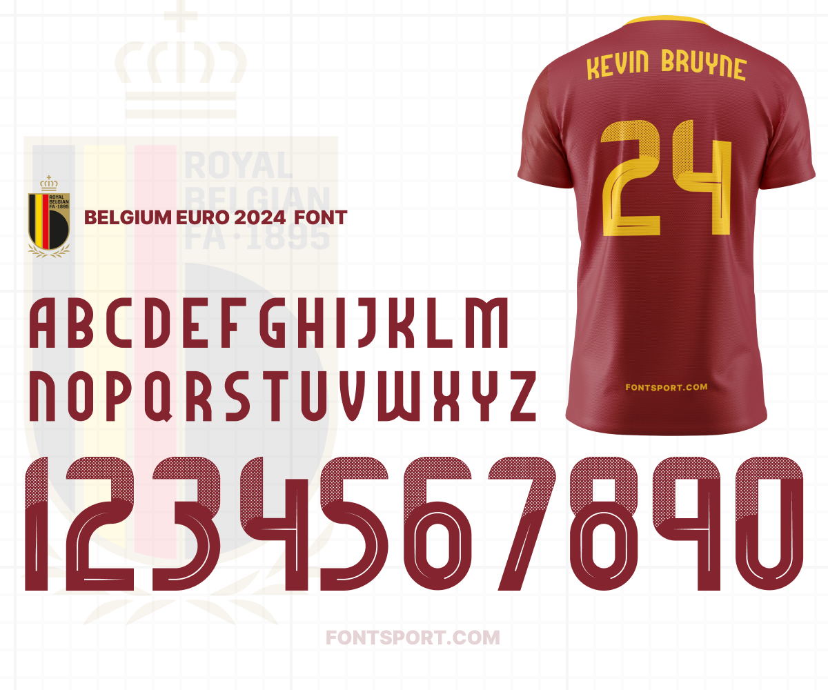 Belgium Euro 2024 Font for Football Jersey - fontsport.com