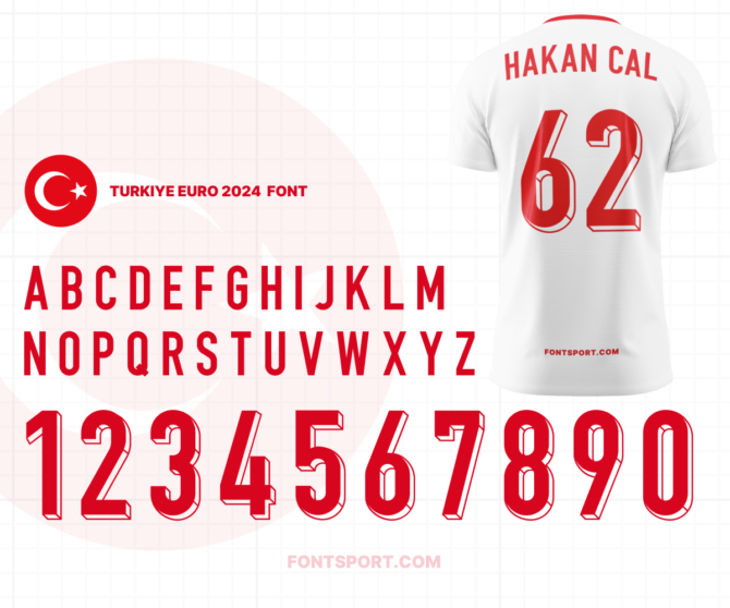 Turkiye Euro 2024 Font for Football Jersey and Sport Jersey - fontsport.com