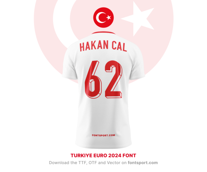 Turkiye Euro 2024 Font for Football Jersey and Sport Jersey - fontsport.com