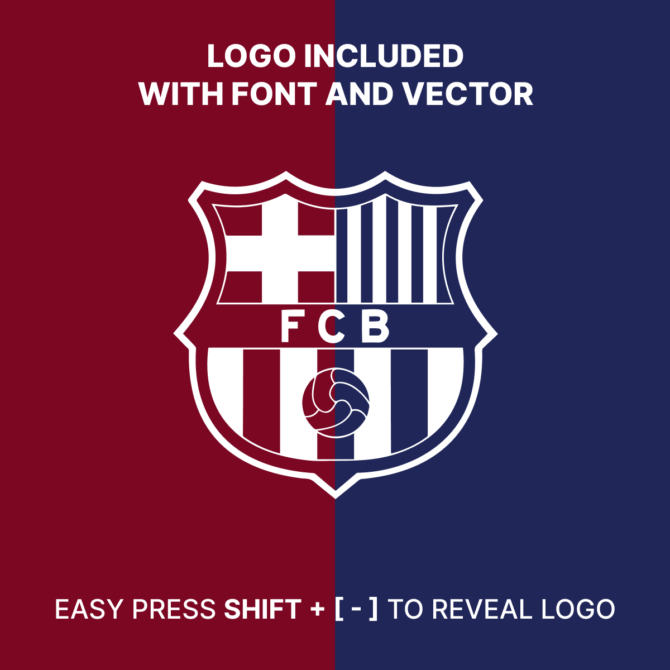 Font Barcelona 2024/2025 LA Liga for Football, Jersey and any Sport Design Needs