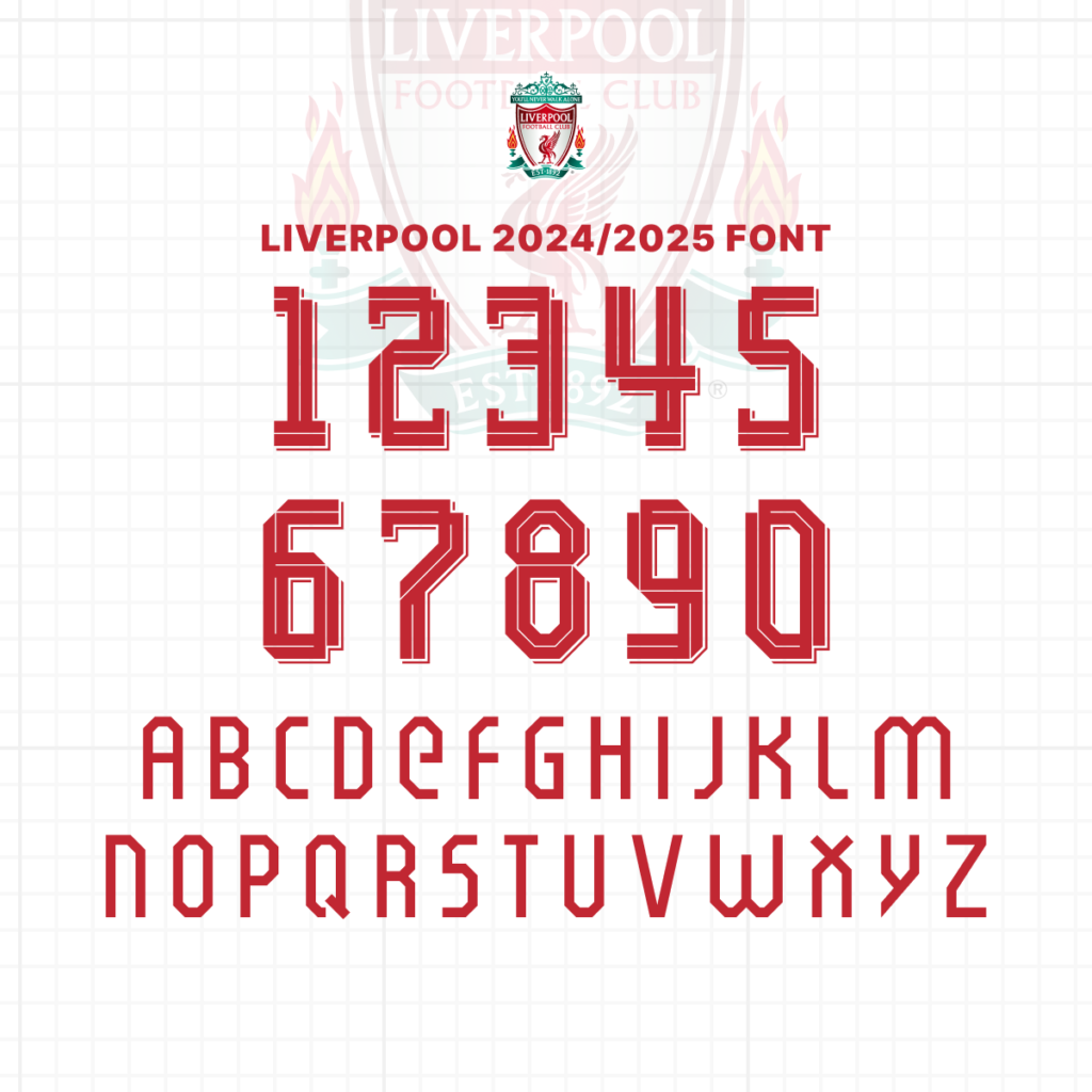 Liverpool 2024 2025 font high quality font