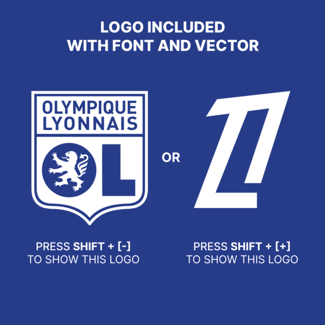 Font Olympique Lyonnais 2024/2025 Ligue 1 for Football, Jersey any Sport