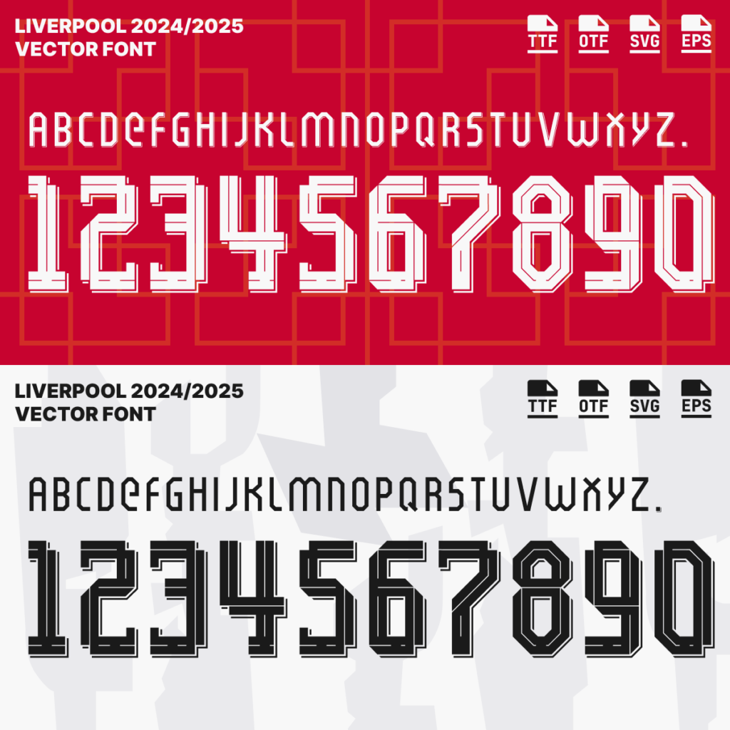 Liverpool 2024 2025 font high quality font