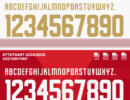 VfB Stuttgart 2024/2025 vector font, including full alphabet and numbers, available in TTF, OTF, SVG, and EPS formats for football jersey design.