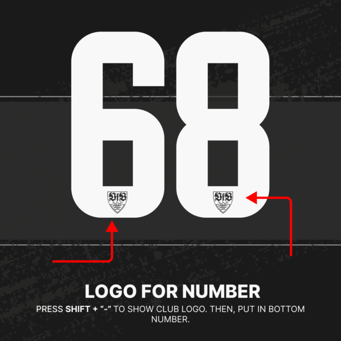 VfB Stuttgart 2024/2025 Font - Logo Included. Easily toggle the VfB Stuttgart-inspired logo with SHIFT + [-]. The font is perfect for creating official-looking football merchandise and digital designs. Available in vector formats.