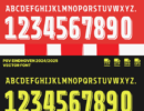 PSV Eindhoven 2024/2025 vector font, including full alphabet and numbers, available in TTF, OTF, SVG, and EPS formats for football jersey design.