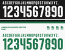 Sporting Lisbon 2024/2025 vector font, including full alphabet and numbers, available in TTF, OTF, SVG, and EPS formats for football jersey design.