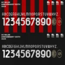 AC Milan 125th 2025 Font Download for Football Jerseys - Uppercase Letters and Numbers, Inspired by Official Bundesliga Kit Design