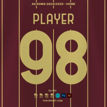 AS Roma 2024/2025 Font Kit on jersey home display