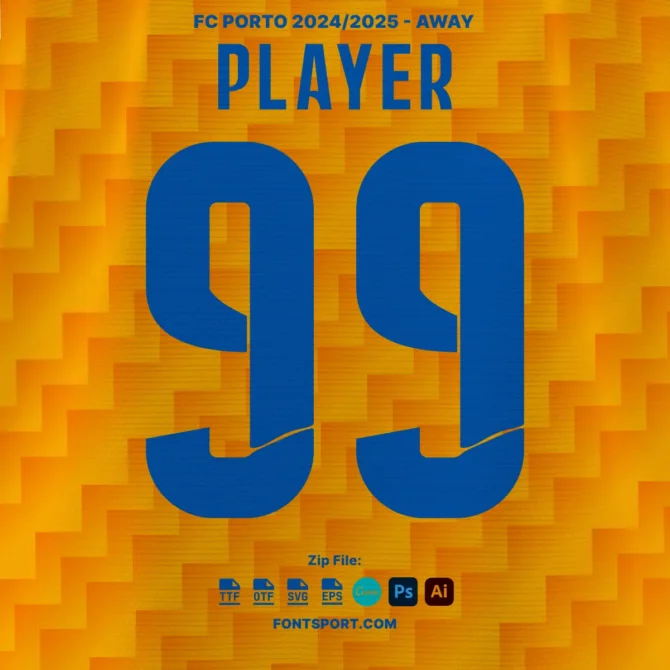 FC Porto 2024/2025 Font Kit on jersey away display