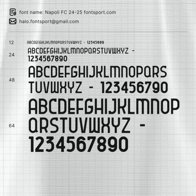 Napoli 2024/2025 Font Kit display
