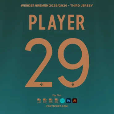Bayern Munich 2025/2026 Font Kit on third jersey