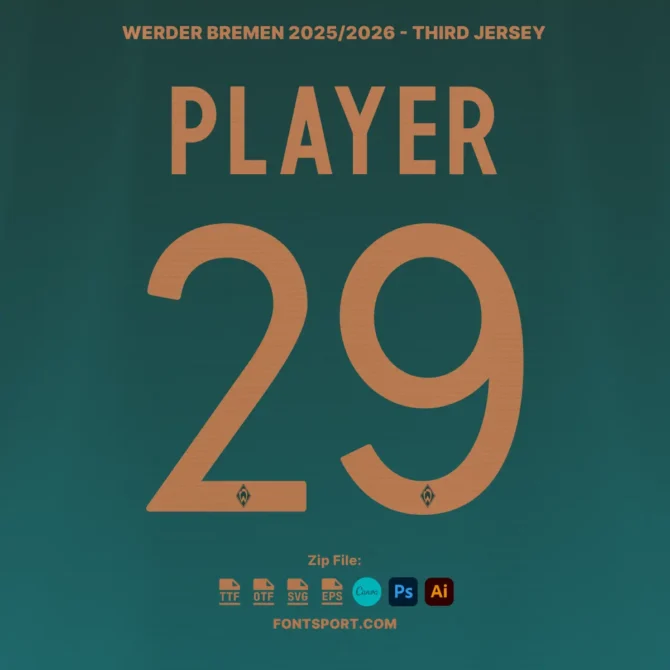 Bayern Munich 2025/2026 Font Kit on third jersey