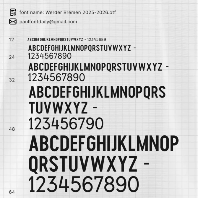 Werder Bremen 2025/2026 Font Kit display