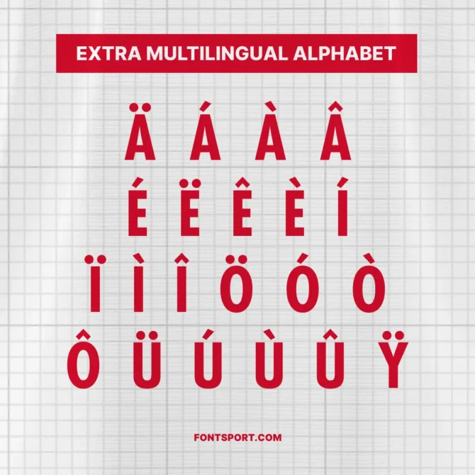 Multilingual alphabet support included in RB Leipzig 2025/2026 Bundesliga font kit