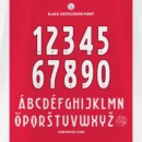 Ajax 2025/2026 font kit display – full A-Z uppercase and 0-9 numbers with Ajax Amsterdam logo, inspired by Eredivisie season typography