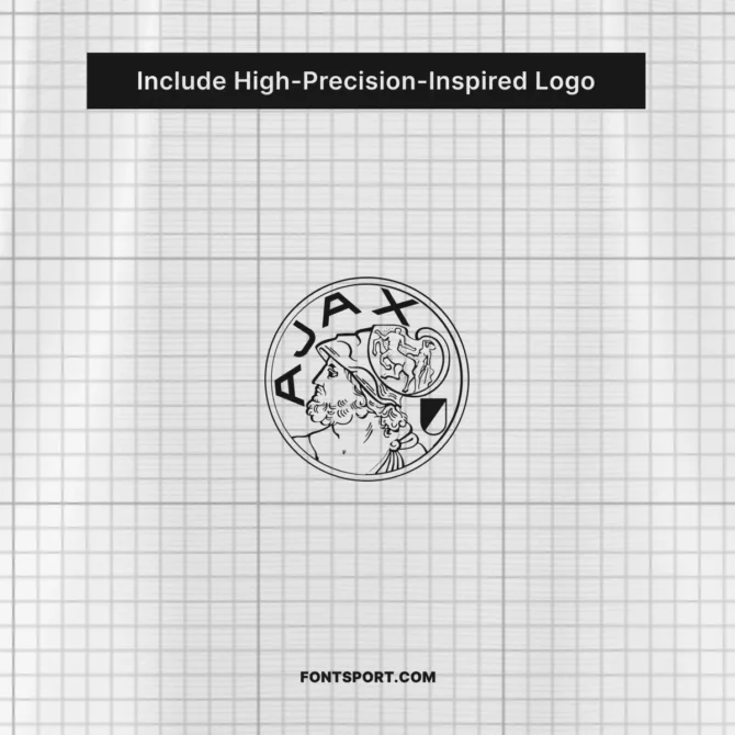 High-precision Ajax Amsterdam logo included in Ajax 2025/2026 Eredivisie font kit – detailed crest available in SVG and vector