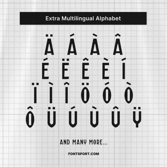 Extra multilingual alphabet support in Ajax 2025/2026 font kit – accented Latin characters for global compatibility and design use