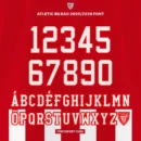 Athletic Bilbao Font Kit 2025/2026 full character set preview with bold LA Liga-inspired numbers and uppercase alphabet, including multilingual characters and official club logo for fan-made jerseys and posters.