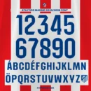 Atletico Madrid Font Kit 2025/2026 – overview of full character set A–Z and 0–9