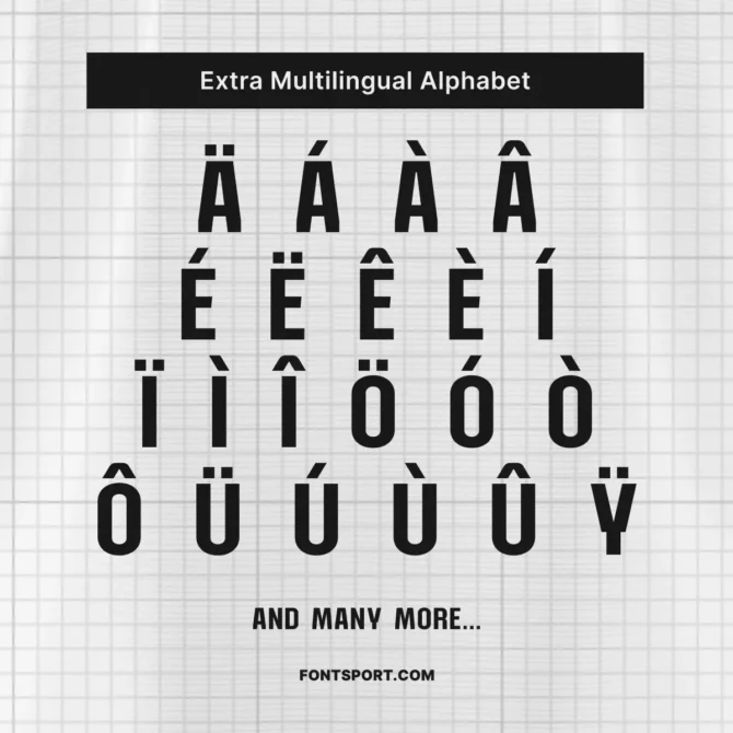 Extra multilingual alphabet support in Atletico Madrid 2025/2026 font kit – accented Latin characters for global compatibility and design use