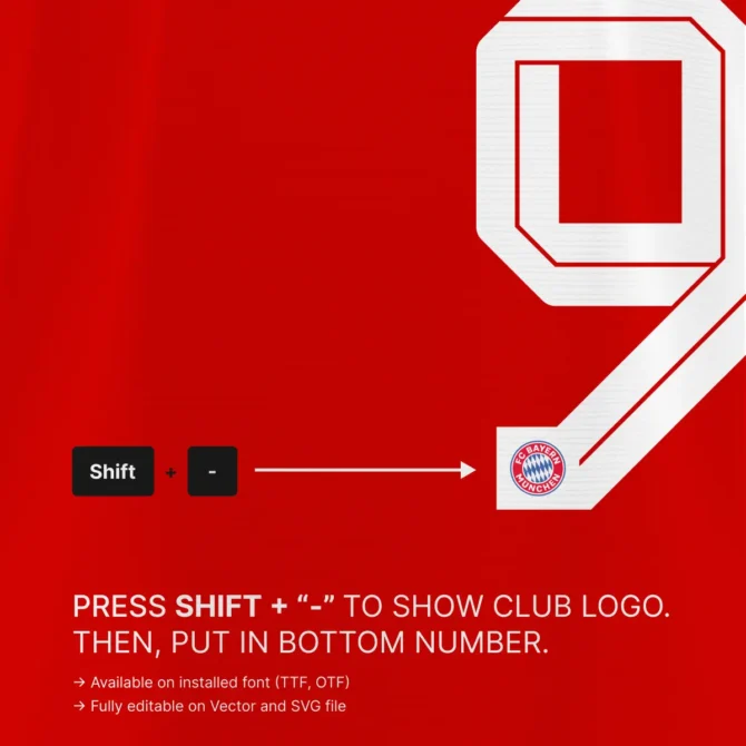 Bayern Munich Home 2025/2026 Font