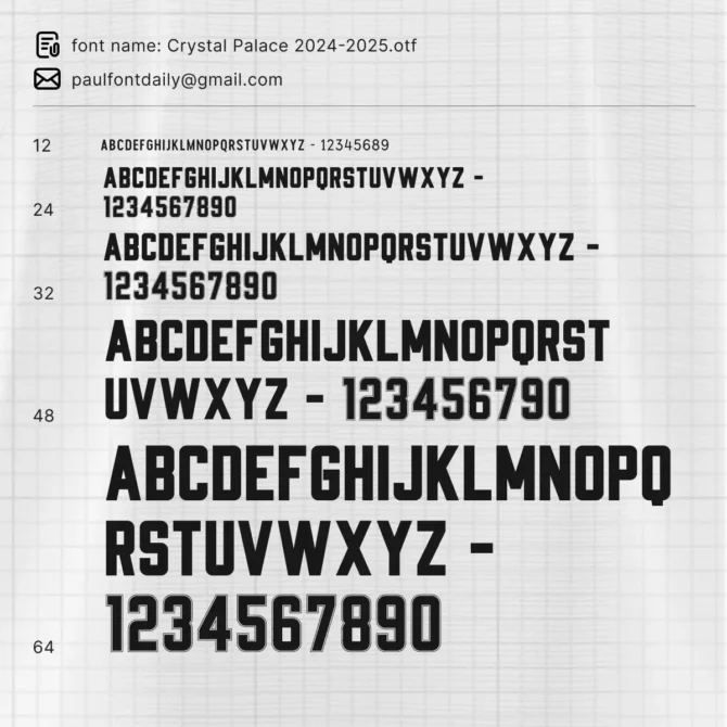 Crystal Palace 2024/2025 Font