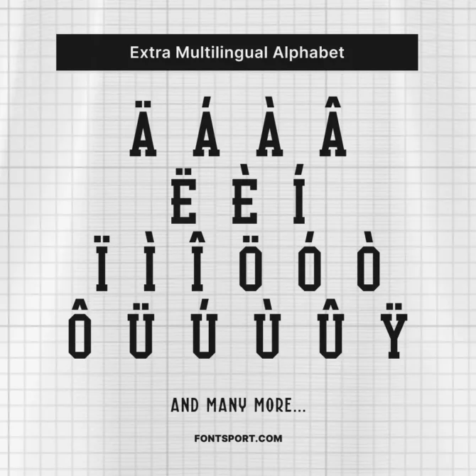 Extra multilingual alphabet support in Feyenoord 2025/2026 font kit – accented Latin characters for global compatibility and design use