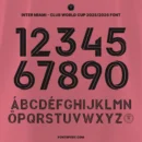 Preview of Inter Miami 2025/2026 Font Kit – full number set and uppercase multilingual alphabet for official Club World Cup jersey design.