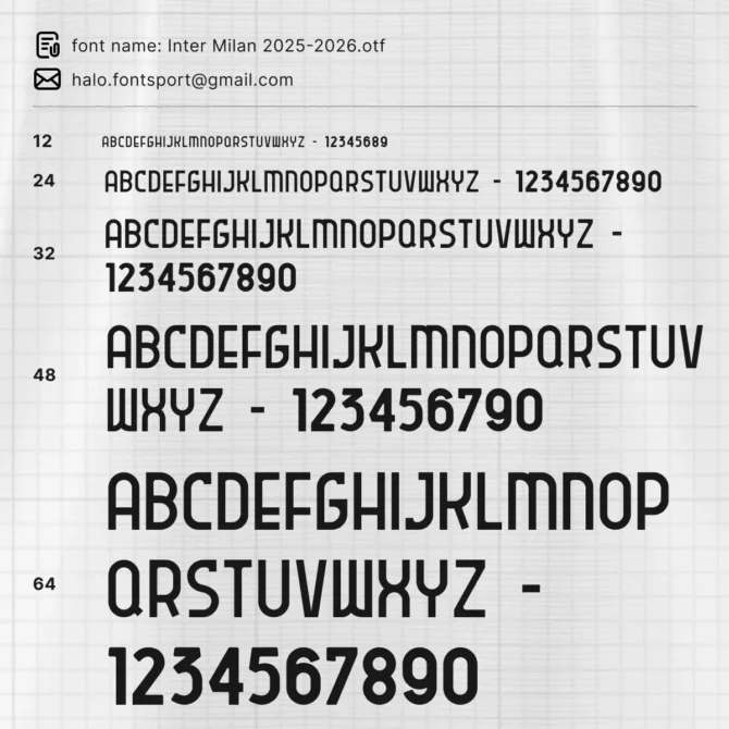 Inter Milan 2025/2026 Font