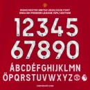 Full Alphabet and Numbers Preview – Manchester United EPL 2025/2026 Official Font with Logos